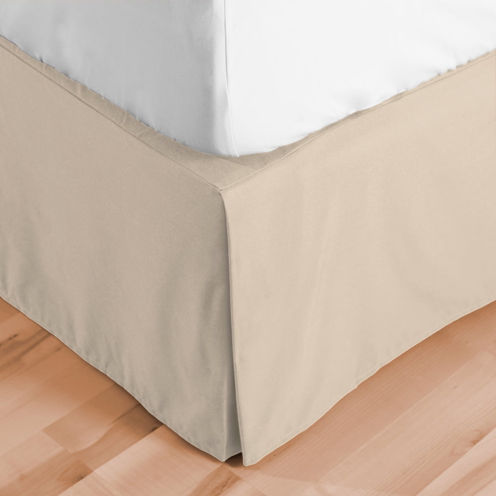 Cal King 14” Drop Dust Ruffle Taupe Solid Luxury Pleated Tailored Bed Skirt 