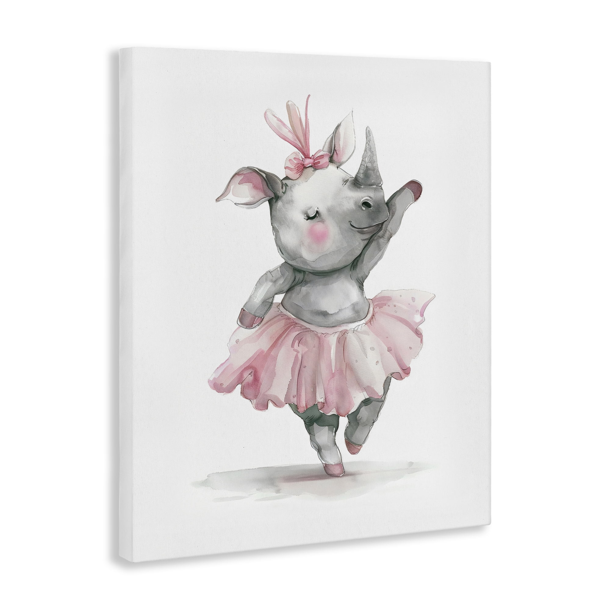 Stupell Industries Ballerina Rhino in Pink Tutu Canvas Wall Art, design by LSR Design Studio