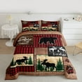 thumbnail image 2 of Homewish Woodland Animal Moose Full Size Comforter Sets,Rustic Farmhouse Cabin Bedding Comforter Set,Old Barn Door Bedding Sets For Boys Teens,Super Cozy Room Decor Reversible,3pcs, 2 of 8