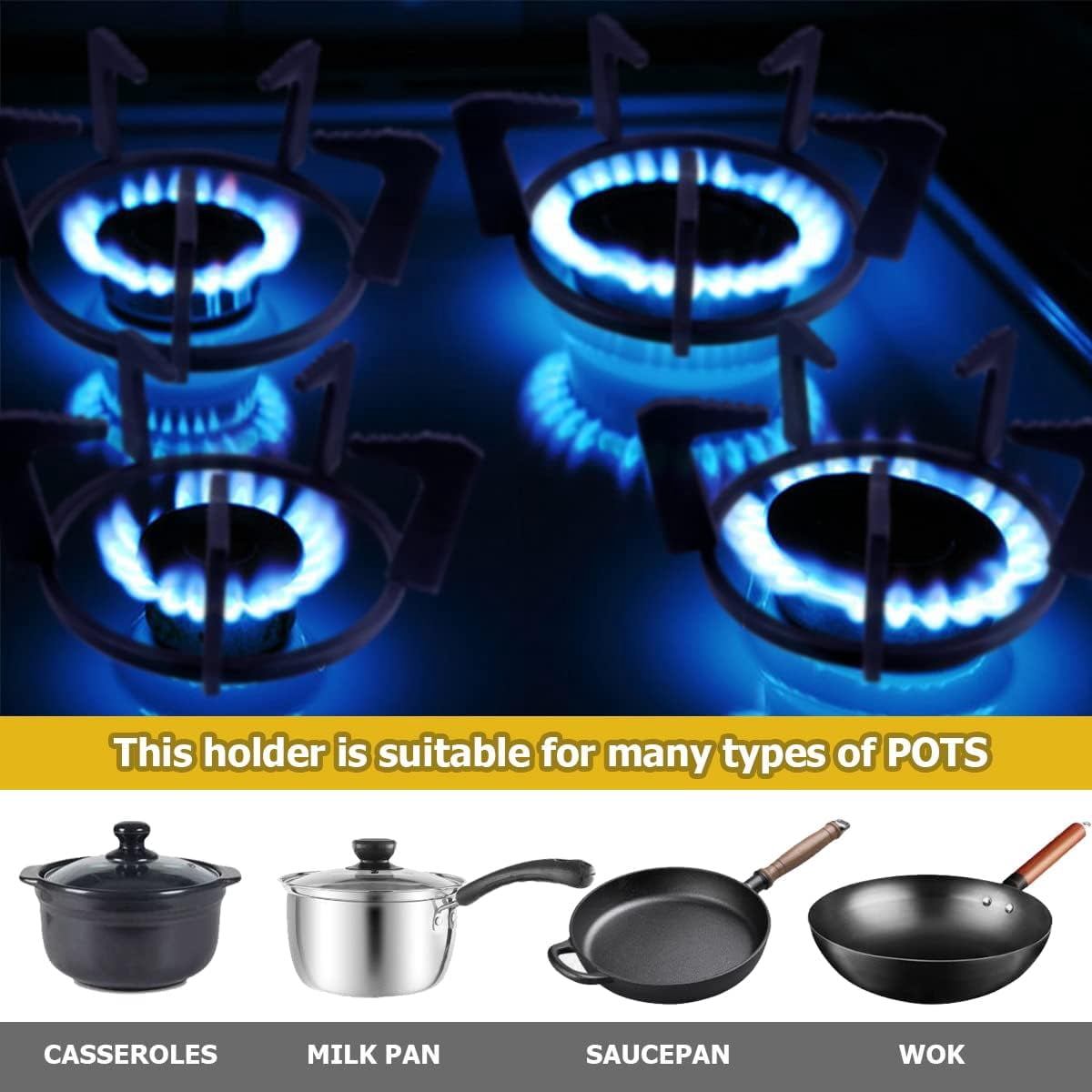 Cast Iron Stove Wok Ring Support Stand for Gas Cooktop Accessories