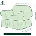 thumbnail image 3 of CHUN YI Stretch 1-Piece Jacquard Damask Sofa Slipcover with Skirt (Armchair, Chocolate), 3 of 6