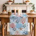 thumbnail image 2 of Table Runner 70 Inches Long for Kitchen Dining, Blue Ocean Dresser Scarf Farmhouse, Dining Table Decorations for Wedding/Parties, Summer Coastal Beach Nautical Octopus Corals 13 x 70 In, 2 of 8