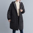 thumbnail image 5 of ZHUGeLI Winter Coats For Women 2023 Fleece Lined Down Jacket Thickened Warm Hooded Overcoat Oversized Button Long Jackets, 5 of 8