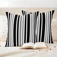 thumbnail image 3 of Black Grey Stripe Outdoor Waterproof Pillow Covers, Farmhouse Minimalist Striped Decorative Square Throw Pillowcase Sofa Cushion Sham for Patio/Couch/Chair, 26"x26" 2 Pack, 3 of 8