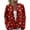 Deep Red, variant on WTOBBY Women's Christmas Print Knit Cardigan, Fun and Festive Holiday Sweater for Fall and Winter, Long Sleeve Pullover with Seasonal Designs,Beige L