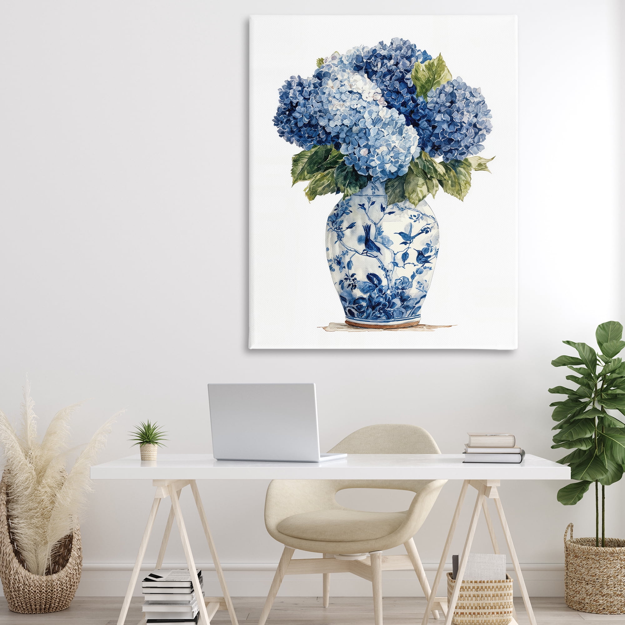 Stupell Industries Blue Hydrangeas in Porcelain Canvas Wall Art, design by Imagine It Images