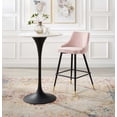thumbnail image 2 of Bar Stool Chair Barstool, Velvet, Pink, Modern Contemporary Urban Design, Bar Pub Cafe Bistro Hotel Restaurant Hospitality, 2 of 8