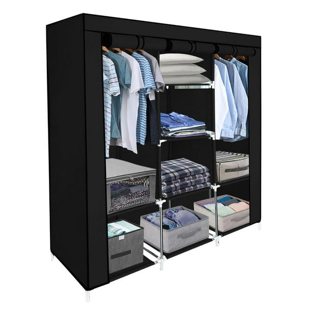 Closet Ropero Armable 3 Puertas Organizador Portatil negro 1