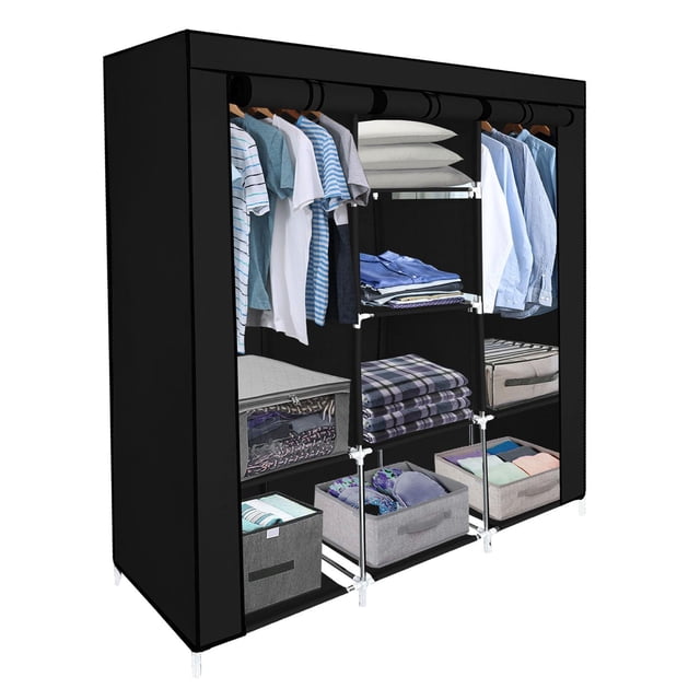 Closet Ropero Armable 3 Puertas Organizador Portatil negro 1