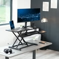 thumbnail image 3 of VIVO Black Height Adjustable 42" Standing Desk Monitor Riser, Sit Stand Tabletop, 3 of 9