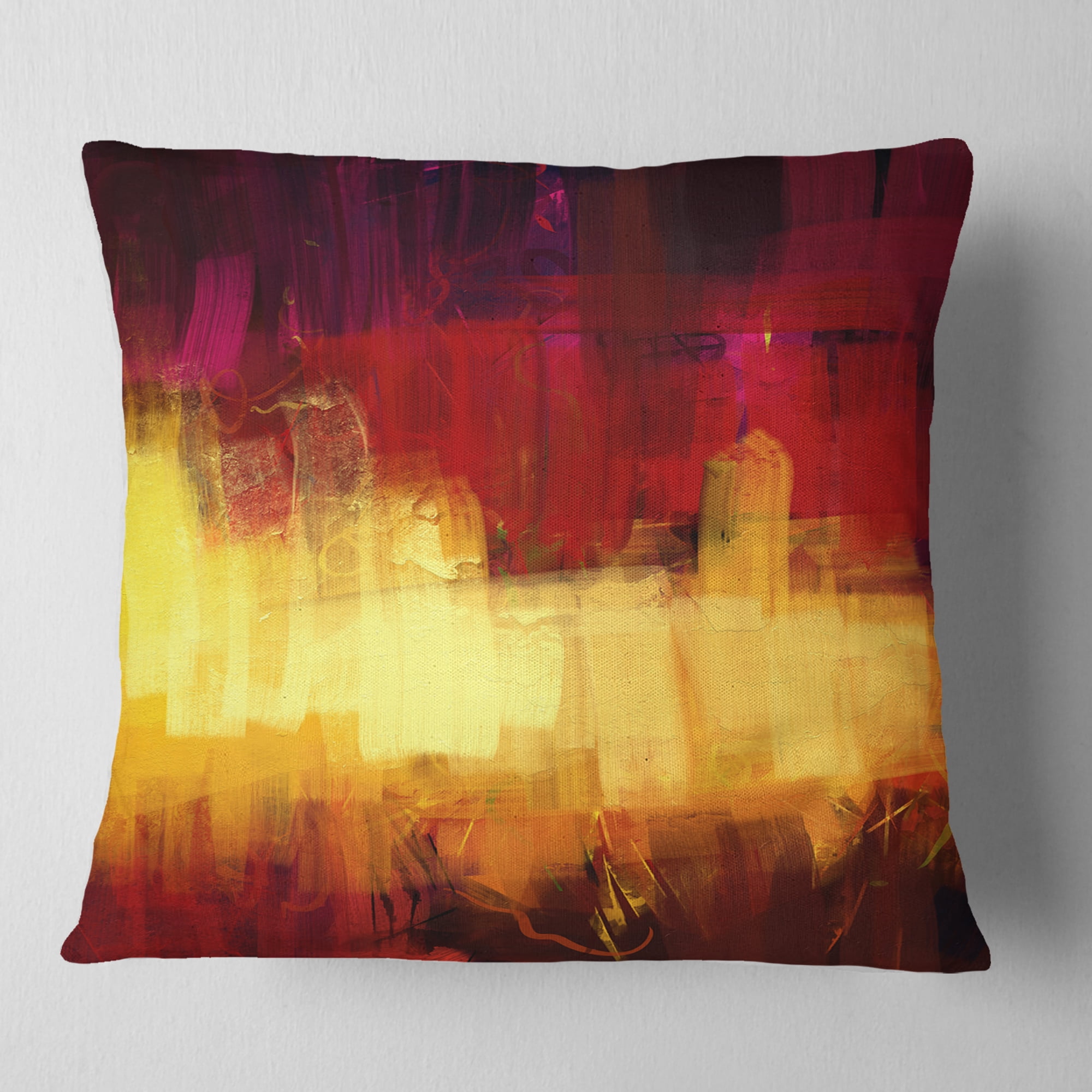 Designart Textured Effect Digital Abstract Art - Abstract Throw Pillow - 16x16