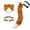 Caramel White, variant on Plush Cat Ears and Tail Costume,Wolf Fox Ears Long Tail and Leather Neck Chocker Set for Halloween,Fox Wolf Ears Headband Animal Cosplay Party Costume