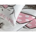 thumbnail image 4 of Ambesonne Pug Quilted Bedspread Set 3 Pcs, Pug with Bow Glasses, King Size, Brown Pale Pink White, 4 of 5