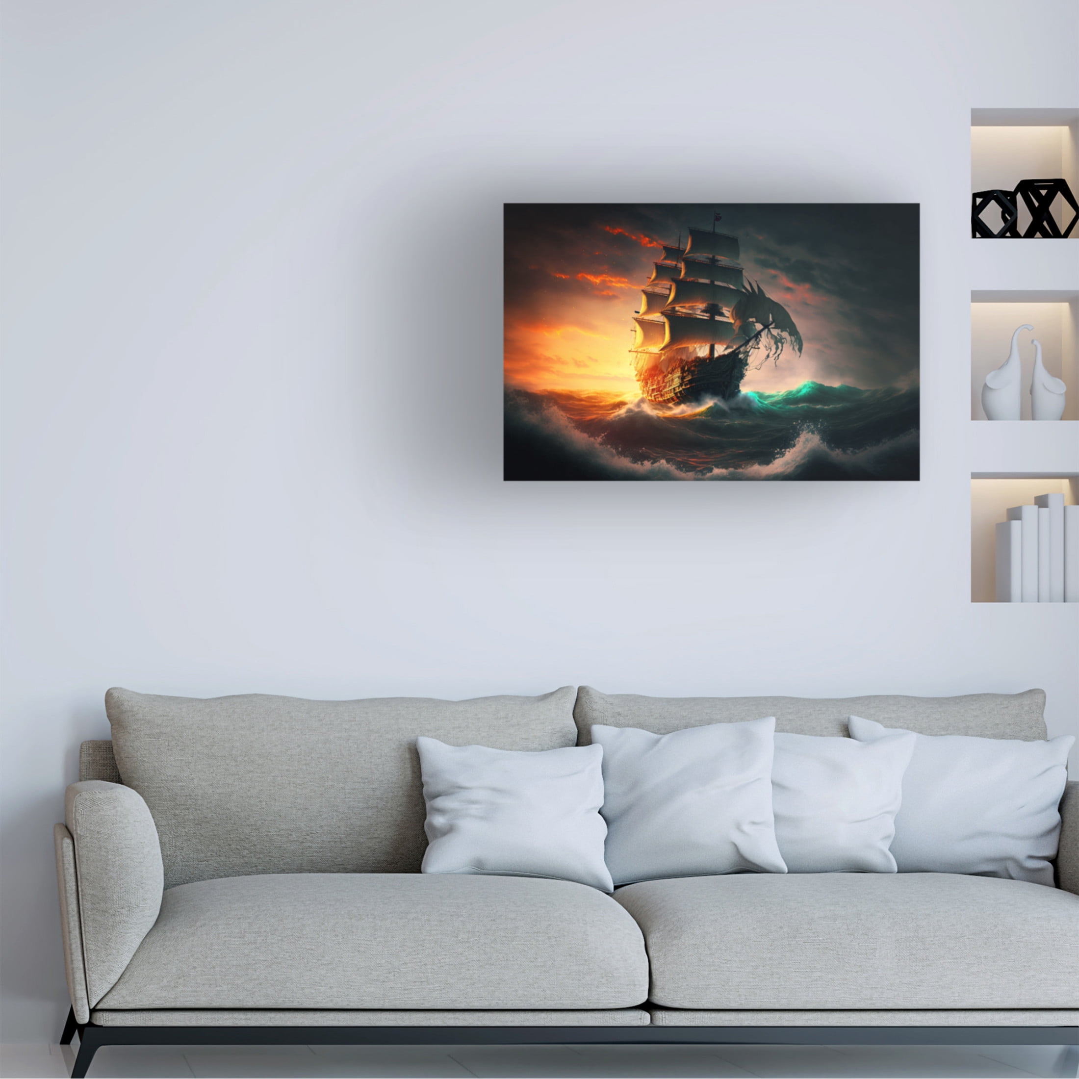 Canvas Wall Art - Ray Heere 'The Flying Dutchman 9' Wall Art for Living Room, Bedroom, or Office Décor by Trademark Fine Art - 24 x 16 Inches