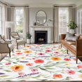 thumbnail image 2 of Spring Rustic Large Area Rugs 6x9 ft Colorful Daisy Flower Sage Green Leaves Washable Rug Non Slip Indoor Carpet Absorbent Floor Mat for Living Room Bedroom Dining Room, 2 of 9