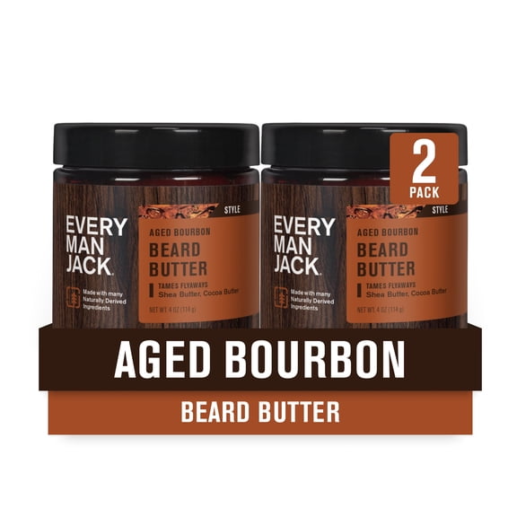 Every Man Jack Beard Butter- Aged Bourbon Fragrance - 4-ounce (2 Pack)
