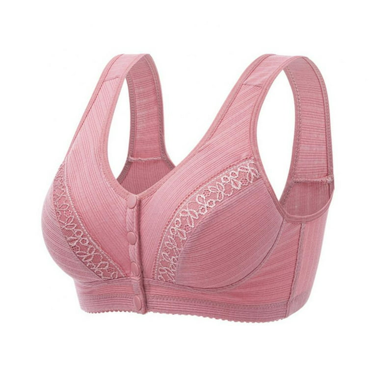 Women's Wirefree Bra Front Button Closeure Bras Full Coverage Soft Sleep  Bras for Middle-Aged Elder Woman Mom Grandma Gift Bra