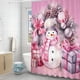 thumbnail image 4 of CaiYueKe Christmas Shower Curtain Waterproof Fabric Holiday Bathroom Decor with Festive Patterns Snowman Themed Polyester Curtain for Seasonal Home Decoration, 4 of 7
