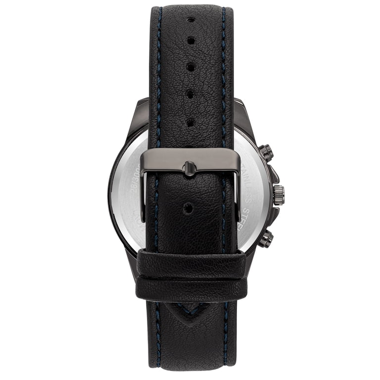 George Mens Casual Black Watch 45mm Alloy Case Black Sandblast