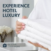 White Classic Hotel Collection Luxury Soft Cotton Hand Towels, White, 16 x 30, 6 Pack