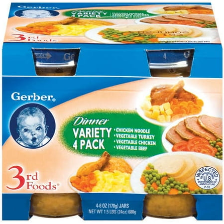 Gerber 3Rd Foods Baby Foods: Variety Pack 6 Oz Dinner, 4 ct