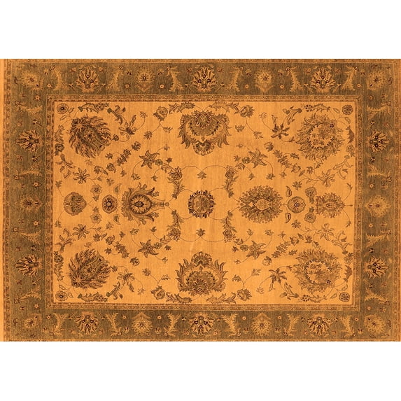 Ahgly Company Indoor Rectangle Oriental Orange Industrial Area Rugs, 7' x 9'