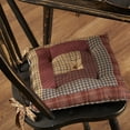 thumbnail image 3 of VHC Brands Millsboro Rustic 14 in Log Cabin Chair Pad Red Patchwork Cotton Tie Back(s) Square Kitchen Table Decor, Set of 2, 3 of 4