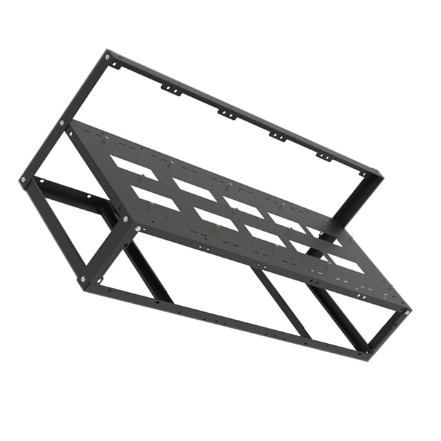 WASHWEPE 1Set Black Steel Mining Rig Frame Open Air Pc Case Double Layer Design for Computer