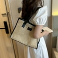 thumbnail image 6 of Straw Woven Tote Bag Girl Women Casual Handbag Shopping Shoulder Bag Large Capacity Travel Journey Bag Leisure Beach Bag, 6 of 20