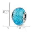 thumbnail image 2 of 925 Sterling Silver Polished Artisan Oxidized Italian Murano Glass Reflections-Italian Light Blue With-Silver Glitter-Gl, 2 of 2