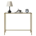 thumbnail image 3 of IVV 39.4 Inches Console Table, Tempered Glass Sofa Table with Metal Frame, Modern Entryway Table for Living Room, Hallway, Easy to Assemble, Gold, 3 of 7