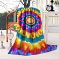 thumbnail image 2 of Colorful Tie Dye Layered Mandala Blanket,Comfortable Soft Lamb Wool Throw Blanket,All Season,Warm Lightweight Blankets for Sofa Bed Couch Living Room Chair,60"x80", 2 of 4