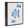 thumbnail image 3 of Stupell Industries Coastal Minimal Blue Fish Black Framed Giclee Art, 12 x 12, by Carrie Cantwell, 3 of 8
