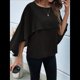 thumbnail image 4 of Sudadera Holgada de Verano con Mangas Abullonadas y Cuello Redondo de para Mujer, Informal y Elegante Negro L, 4 of 10