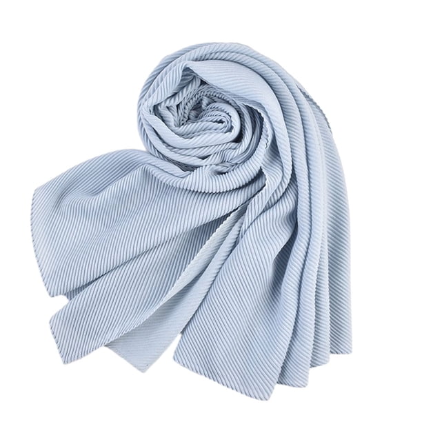 Minnieouse Bufanda de mujer doblada de tamaño largo que se mantiene a la moda y cálida bufanda cálida gruesa grande de Color sólido Accesorios de disfraces azul claro