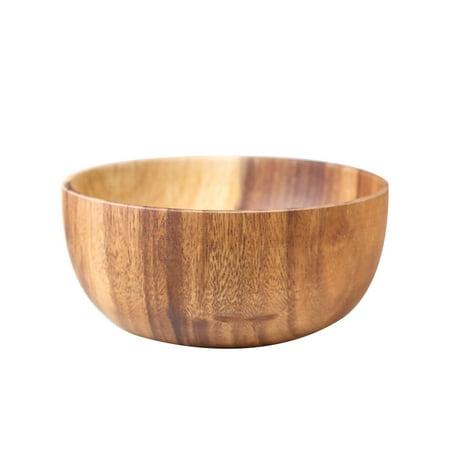 

YUOPEEA Natural Acacia Wooden Bowl Wood Grain Basin Fruit Plate Rice Ramen Salad Container Kitchen Tableware