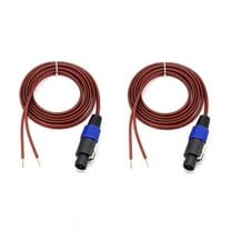 2Pcs Speakon Speaker Cable Bare Wire Open End Cable, to Audio Cord Amplifier Connection