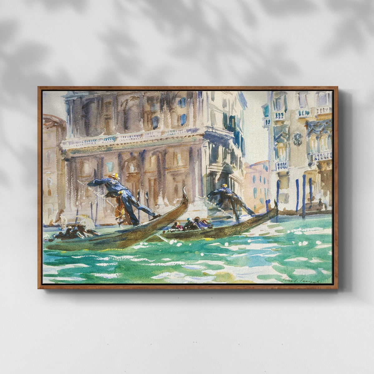 Vintage Landscape-CXLIV By Wexford Home Framed in Walnut Wood Gallery Wrapped Canvas 27 in. x 41 in.