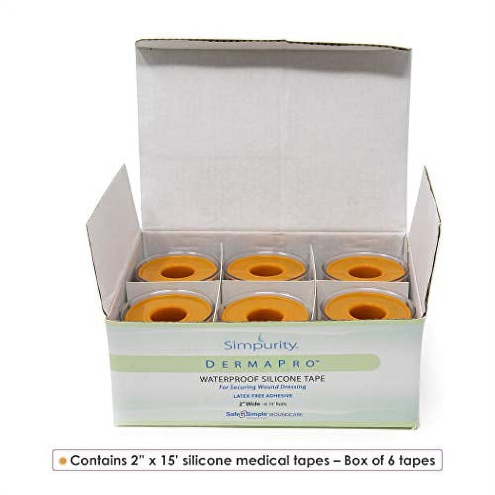 safe n' simple case of waterproof silicone tape, 2 inch x 15 feet, 6 count