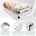 thumbnail image 4 of Twin Quilt Set 68''x86'', Orange Botanical Lightweight Summer Bedspread Coverlet Set with 2 Pillow Shams, Watercolor Leaf Fall Thanksgiving Breathable All Season Quilt Bedding for Dorm/Bedroom, 4 of 9