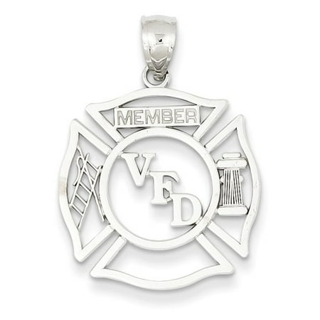 14k White Gold VFD Member Shield Pendant