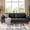 Black, variant on Brown 83 Inch Faux Leather Sofa Couch, Modern 3 Seater Sofa with Deep Seats & 2 Removable Cushions