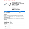 thumbnail image 2 of Downstream Oxygen Sensor - Compatible with 2018 - 2021 Hyundai Kona 2.0L 4-Cylinder 2019 2020, 2 of 2