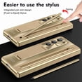 thumbnail image 6 of Dteck Slim Fit for Z Fold 6 Case with S Pen & S Pen Holder, Tempered Glass Screen Protector & Adjustable stand Hinge Protection Shockproof Lightweight Full Protective Cover for Z Fold 6 5G,Gold, 6 of 8