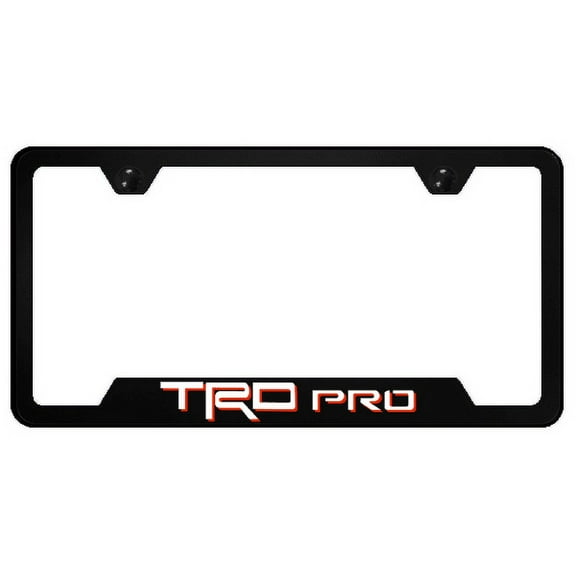 Toyota TRD Pro Logo Black Cut-Out Notched License Plate Frame Official Licensed