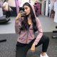 thumbnail image 3 of Ropa de Yoga con cremallera superior para mujer, abrigo con capucha de manga larga, abrigo deportivo holgado de talla grande para correr, entrenamiento y adelgazamiento, 3 of 5