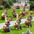 thumbnail image 1 of 6 decoraciones de conejo de Pascua para exteriores | Letreros impermeables de conejo con estacas para jardín y decoración primaveral del hogar, 1 of 6