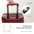 thumbnail image 5 of Alpha Joy Hard-shell ABS+PC Rolling Luggage 20" Carry-on Luggage with USB Port, Ruby, 5 of 9