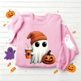 thumbnail image 6 of TKLPEHG Women's Sweatshirts Halloween Long Sleeve Cute Ghost Pumpkin Graphic Sweatshirt Crew Neck Fall Fashion Casual Pullover (Pink,XL), 6 of 6