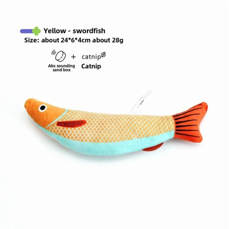 Cat Toy Fish Simulation Mint Self-Hi Relieving Stuffy Molar Long Lasting Cat Teaser Kitten Pet Supplies Cat Toys